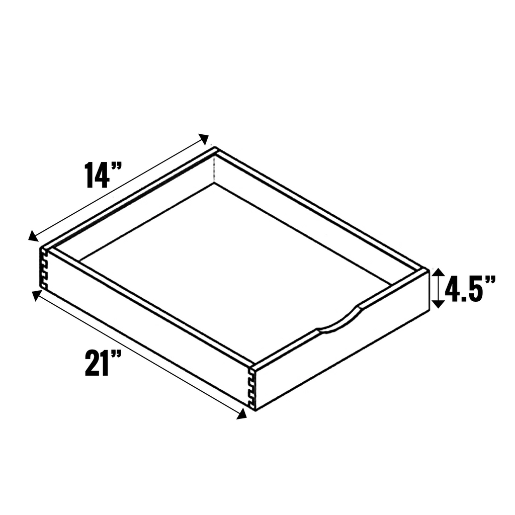 Lakeland Oak 02 Textured - Roll Out Tray - 4.5 Inch Height x 14 Inch Width x 21 Inch Depth - M05-BOX-ROT18