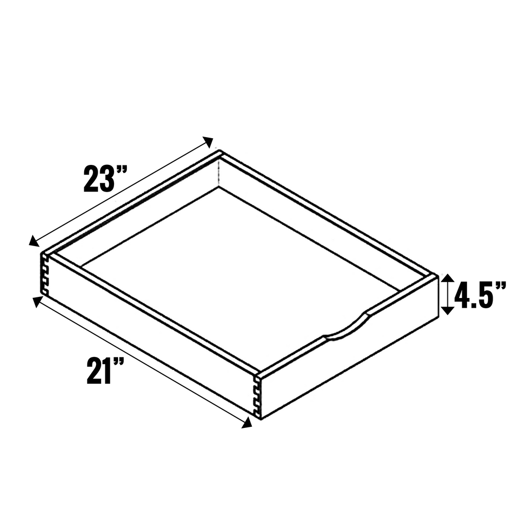 Lakeland Oak 02 Textured - Roll Out Tray - 4.5 Inch Height x 23 Inch Width x 21 Inch Depth - M05-BOX-ROT27