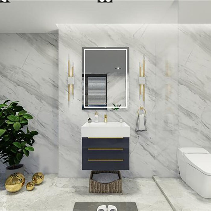 Blossom 24 In. Floating Single Sink Bathroom Vanity With Acrylic Sink Top & Aluminum Alloy Frame