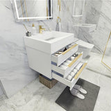 Blossom 24 In. Floating Single Sink Bathroom Vanity With Acrylic Sink Top & Aluminum Alloy Frame