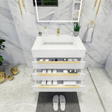 Blossom 30 In. Floating Single Sink Bathroom Vanity With Acrylic Sink Top & Aluminum Alloy Frame