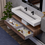 Alysa 60" Floating Bathroom Vanity Set with FLX16 Acrylic Sink/Double Faucet Hole