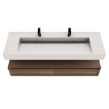Alysa 60" Floating Bathroom Vanity Set with FLX16 Acrylic Sink/Double Faucet Hole