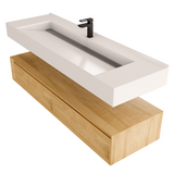 Alysa 60" Floating Bathroom Vanity Set with FLX16 Acrylic Single Sink Top