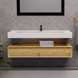 Alysa 60" Floating Bathroom Vanity Set with FLX16 Acrylic Single Sink Top