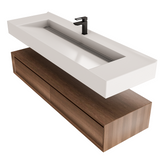 Alysa 60" Floating Bathroom Vanity Set with FLX16 Acrylic Single Sink Top