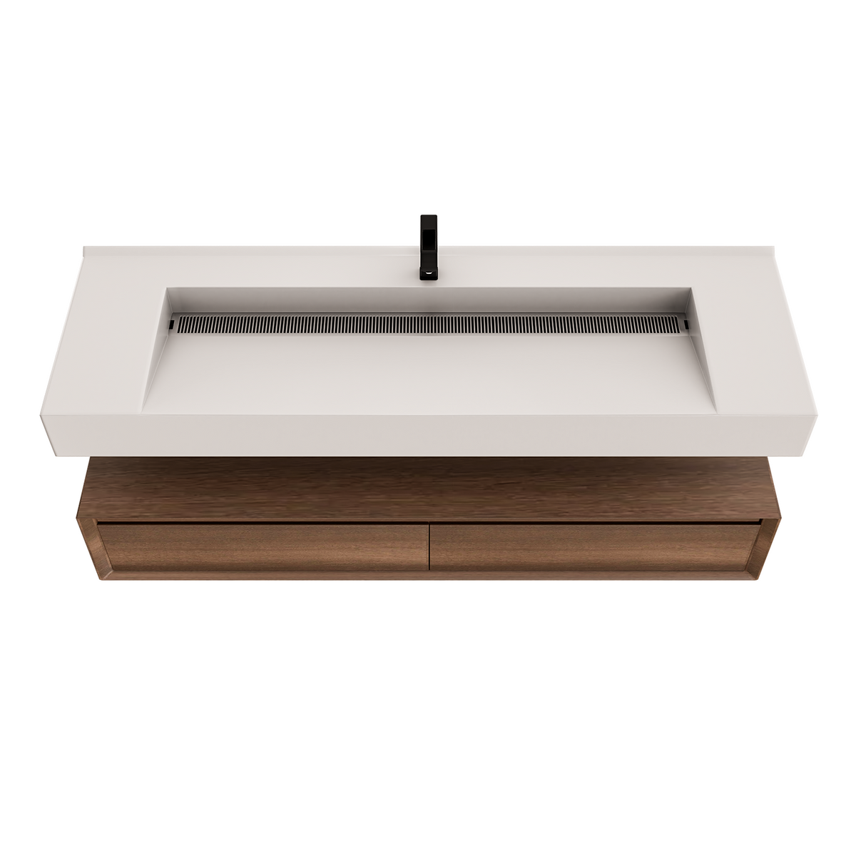 Alysa 60" Floating Bathroom Vanity Set with FLX16 Acrylic Single Sink Top