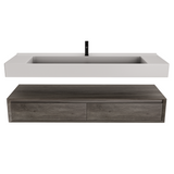Alysa 60" Floating Bathroom Vanity Set with FLX16 Acrylic Single Sink Top