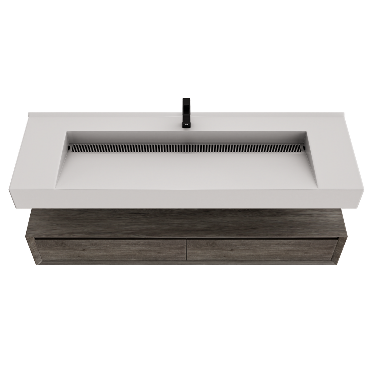 Alysa 60" Floating Bathroom Vanity Set with FLX16 Acrylic Single Sink Top