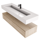 Alysa 60" Floating Bathroom Vanity Set with FLX16 Acrylic Single Sink Top