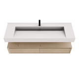 Alysa 60" Floating Bathroom Vanity Set with FLX16 Acrylic Single Sink Top