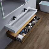 Alysa 72" Floating Bathroom Vanity Set with FLX16 Acrylic Sink/Double Faucet Hole
