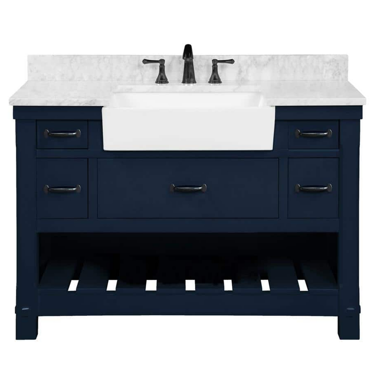 49" Bathroom Vanity in Navy Blue With Sink - Premium Farmington Family