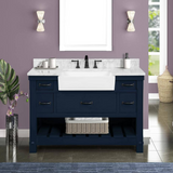 49" Bathroom Vanity in Navy Blue With Sink - Premium Farmington Family