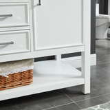 49" Bathroom Vanity in White With Sink - Premium Manhattan Family