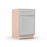 Liberty Shaker Ashen - 18 Inch Waste Basket Base Cabinet - 18" Width x 34.5" Height x 24" Depth