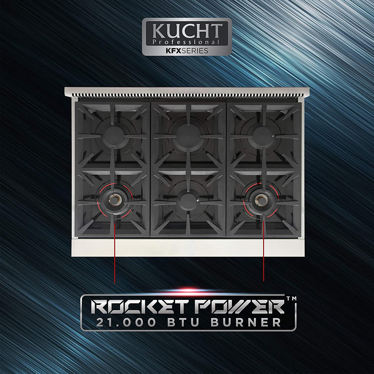 KUCHT Professional 36 in. Natural Gas Range Top with Sealed Burners in Stainless Steel