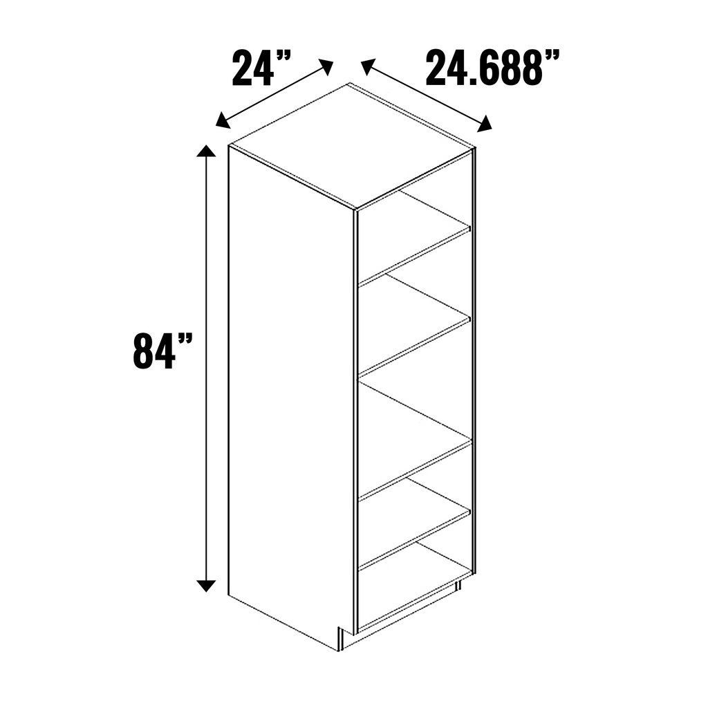 Gris Nube Matte - Open Cubby- Talls - 84 Inch Height x 24 Inch Width x 24.69 Inch Depth - M17-CBT248424