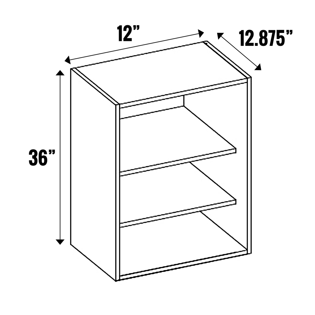 Indigo Blue Matte - Open Cubby - 36” High Wall - 36 Inch Height x 12 Inch Width x 12.88 Inch Depth - M15-CBW1236