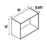 Indigo Blue Matte - Open Cubby - 12” High Wall - 12 Inch Height x 18 Inch Width x 12.88 Inch Depth - M15-CBW1812