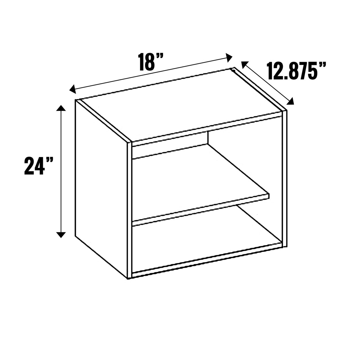 Muratti Textured - Open Cubby - 24” High Wall - 24 Inch Height x 18 Inch Width x 12.88 Inch Depth - M01-CBW1824
