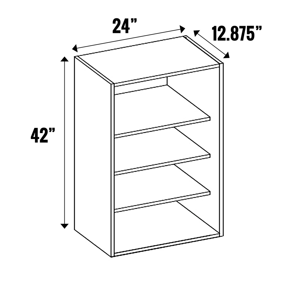Indigo Blue Matte - Open Cubby - 42” High Wall - 42 Inch Height x 24 Inch Width x 12.88 Inch Depth - M15-CBW2442
