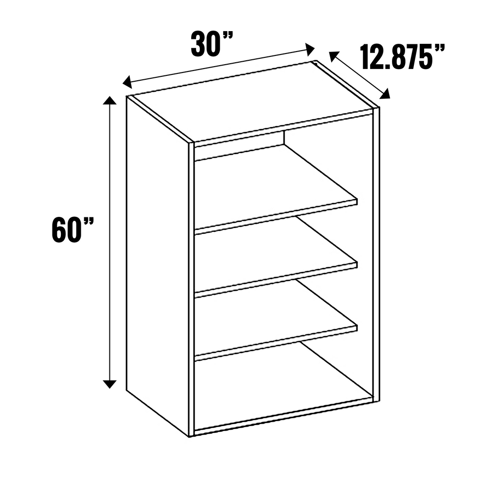 Muratti Textured - Open Cubby - 60” High Wall - 60 Inch Height x 30 Inch Width x 12.88 Inch Depth - M01-CBW3060