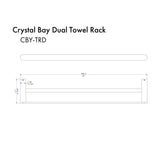 ZLINE Crystal Bay Double Towel Rail in Polished Gold (CBY-TRD-PG)
