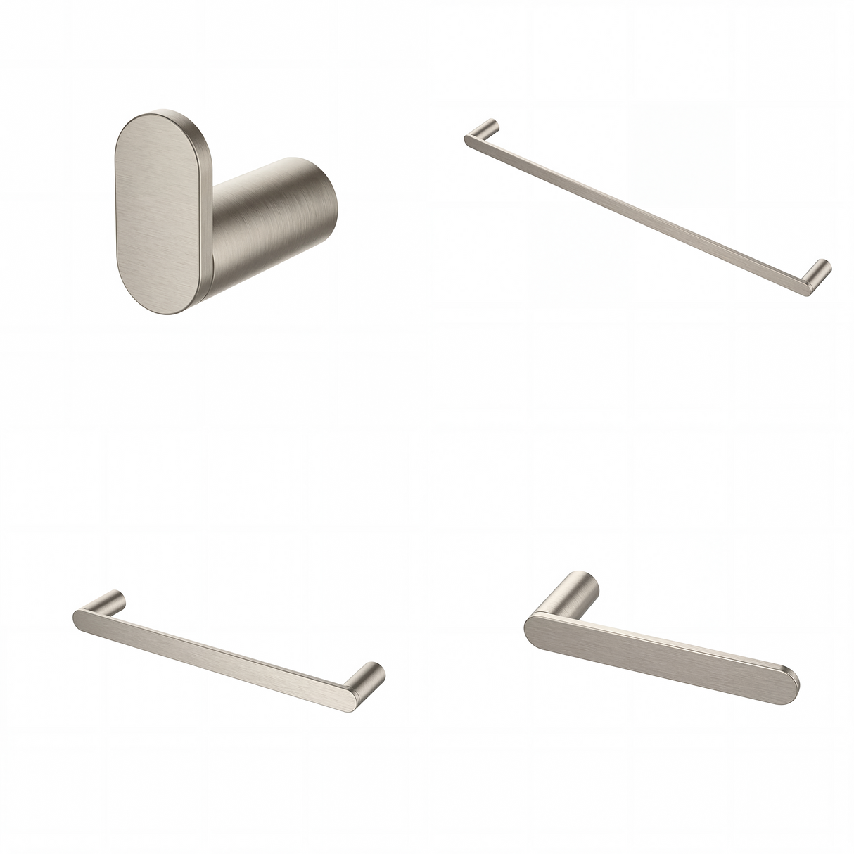 Ivanees 4-Piece Bathroom Accessories Set in Brushed Nickel Finish – Stainless Steel Robe Hook, Towel Ring, Toilet Paper Holder & Towel Bar