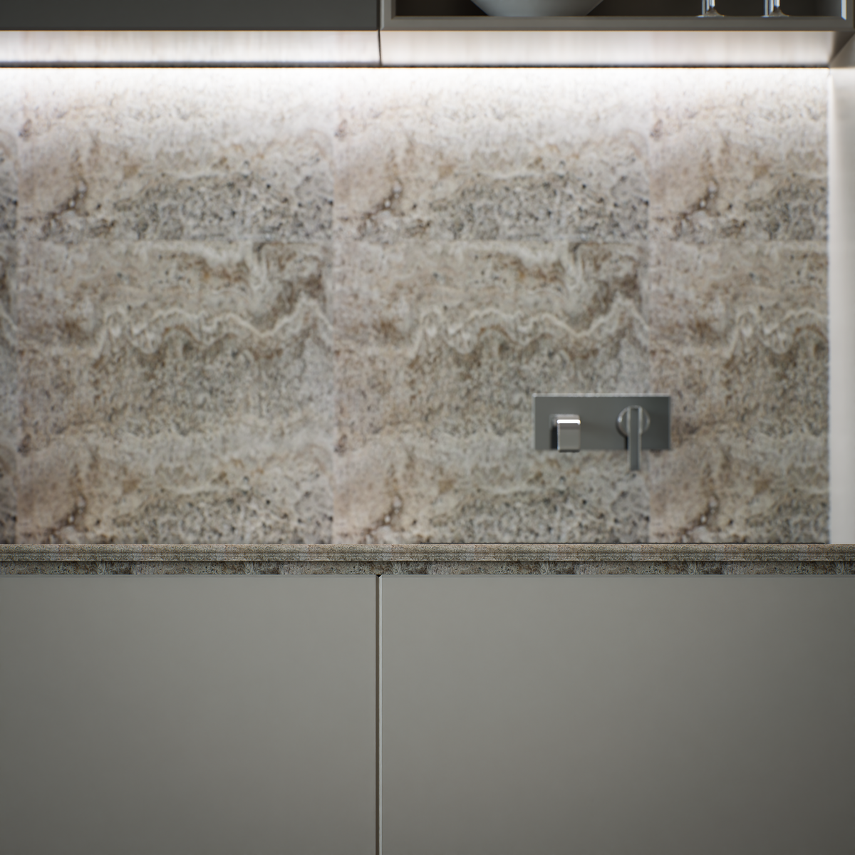 2 x 12 in Silver Ash Honed Travertine Chairrail