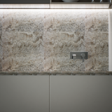 2 x 12 in Silver Ash Honed Travertine Chairrail