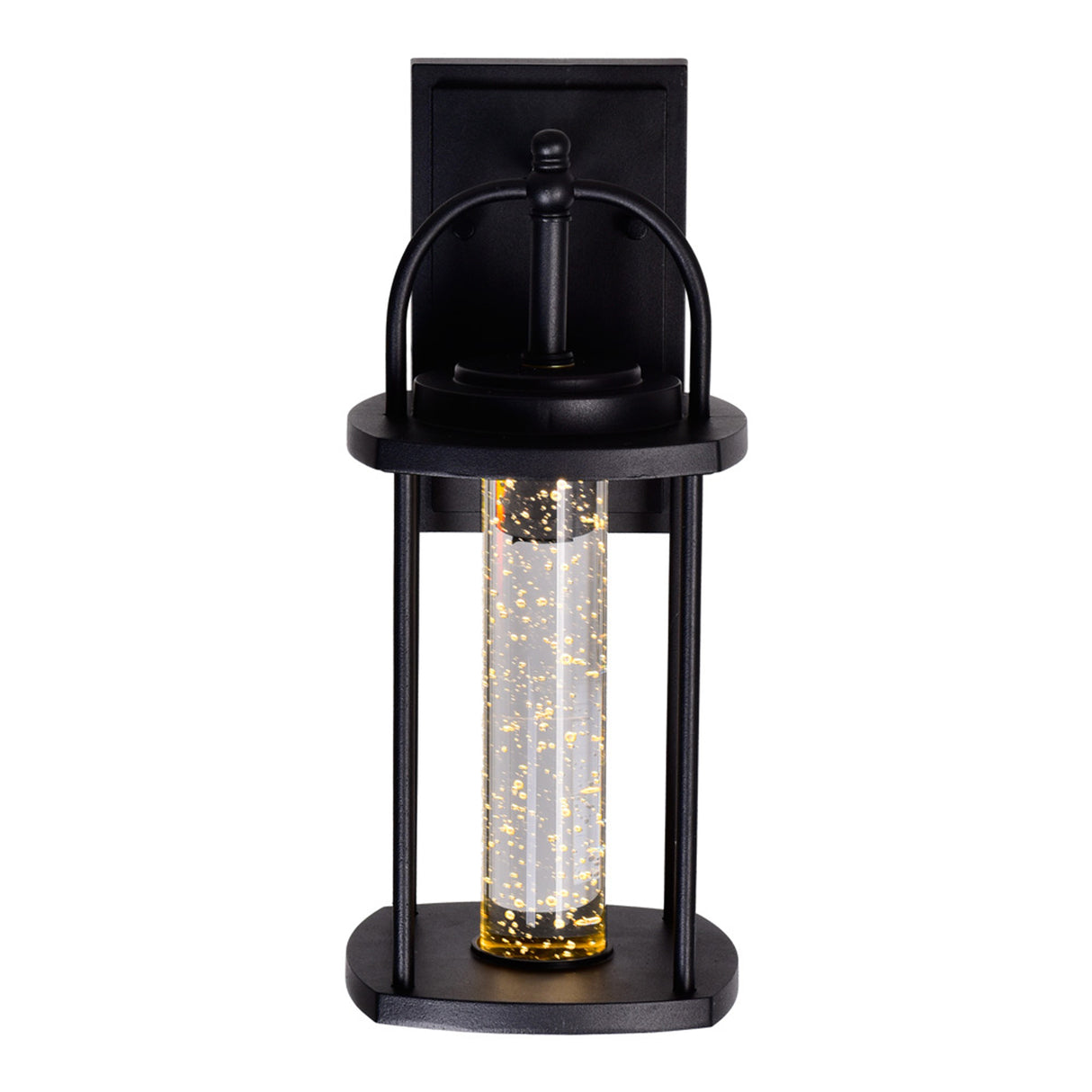 Greenwood LED Black Outdoor Wall Lantern 14 Inch