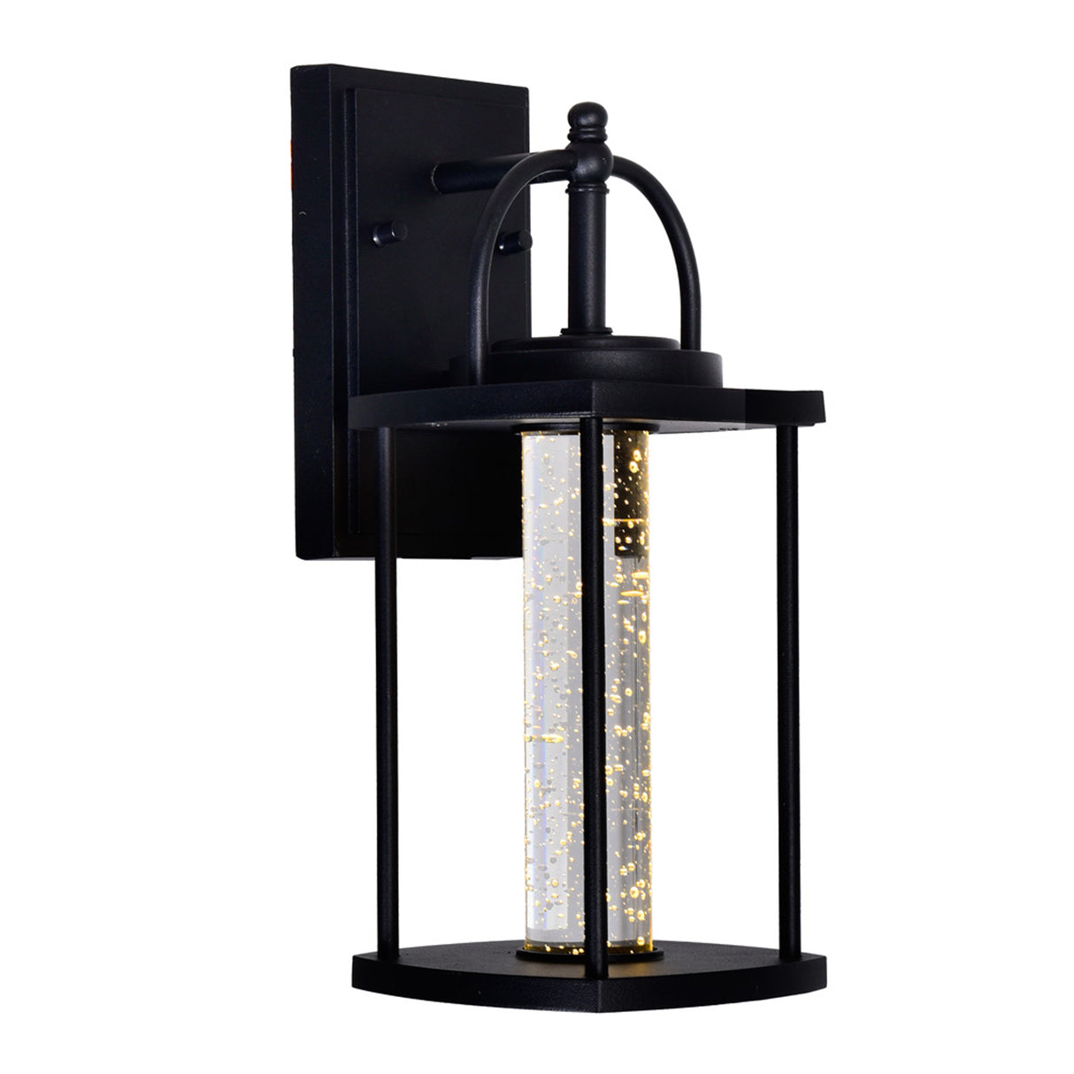 Greenwood LED Black Outdoor Wall Lantern 14 Inch