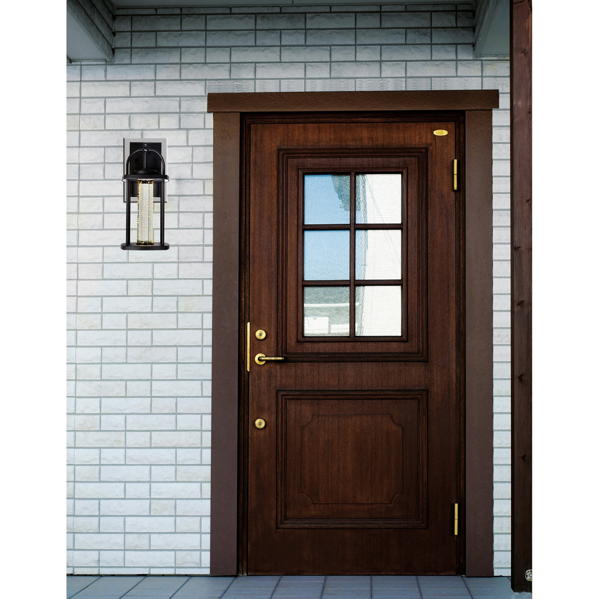 Greenwood LED Black Outdoor Wall Lantern 18 Inch
