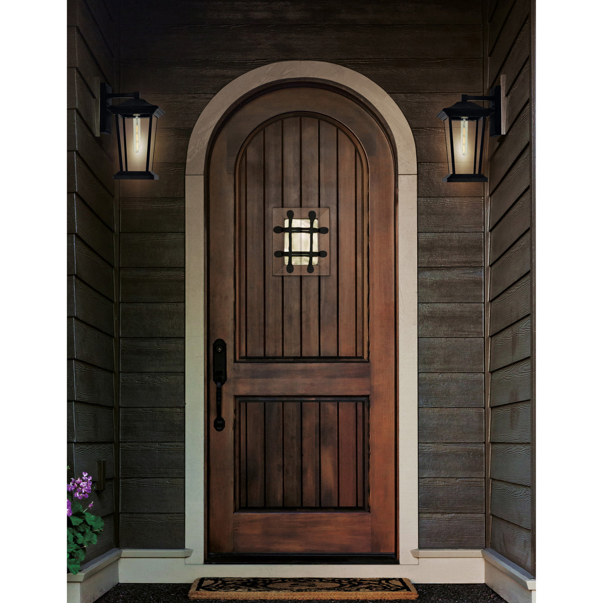 Leawood 1 Light 8in Black Outdoor Wall Light