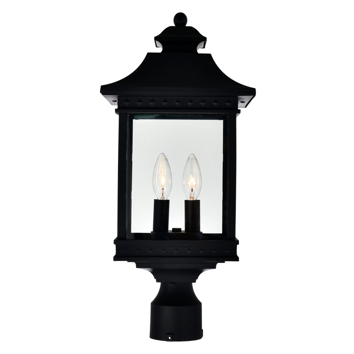 Cleveland 2 Light Black Outdoor Lantern Head