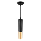 Anem 1 Light Matte Black & Satin Gold Down Mini Pendant
