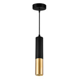 Anem 1 Light Matte Black & Satin Gold Down Mini Pendant