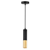 Anem 1 Light Matte Black & Satin Gold Down Mini Pendant