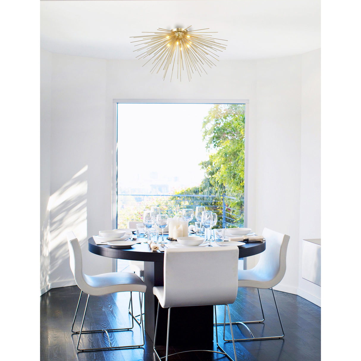 Savannah 8 Light 40in Gold Leaf Flush Mount