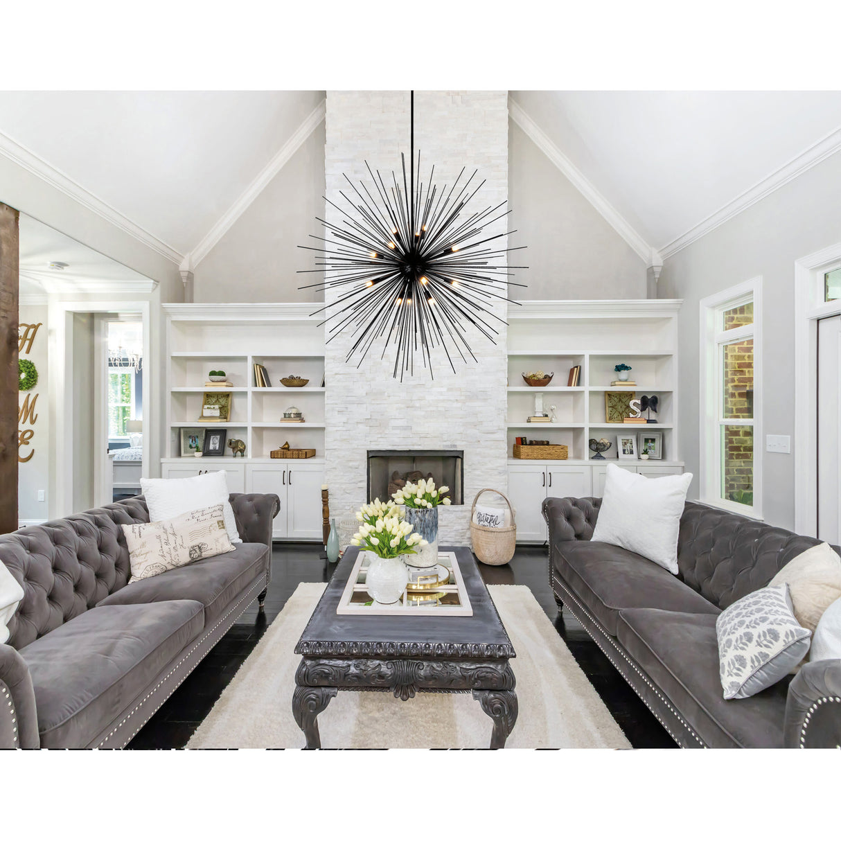 Savannah 9 Light 30in Black Chandelier