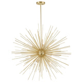 Savannah 9 Light 33in Gold Leaf Chandelier