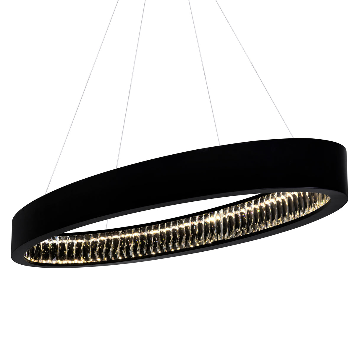 Rosalina Integrated LED 42in Matte Black Chandelier