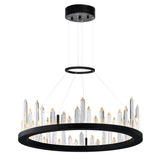 Juliette Integrated LED 24in Black Chandelier