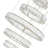 Madeline Integrated LED 5 Ring Chrome Chandelier