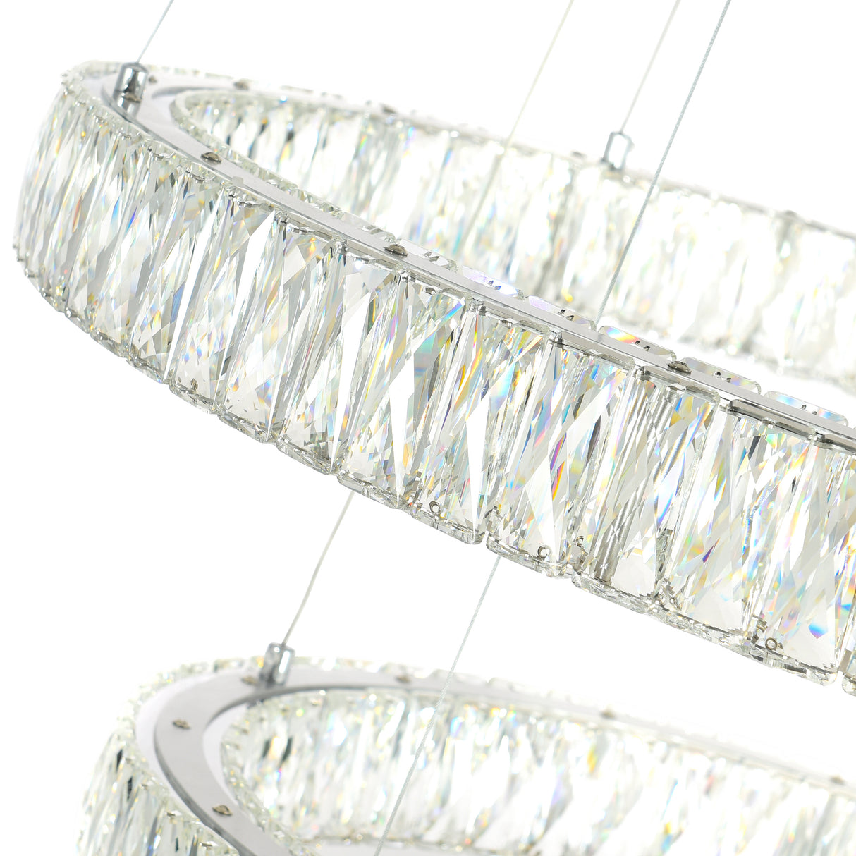 Madeline Integrated LED 5 Ring Chrome Chandelier
