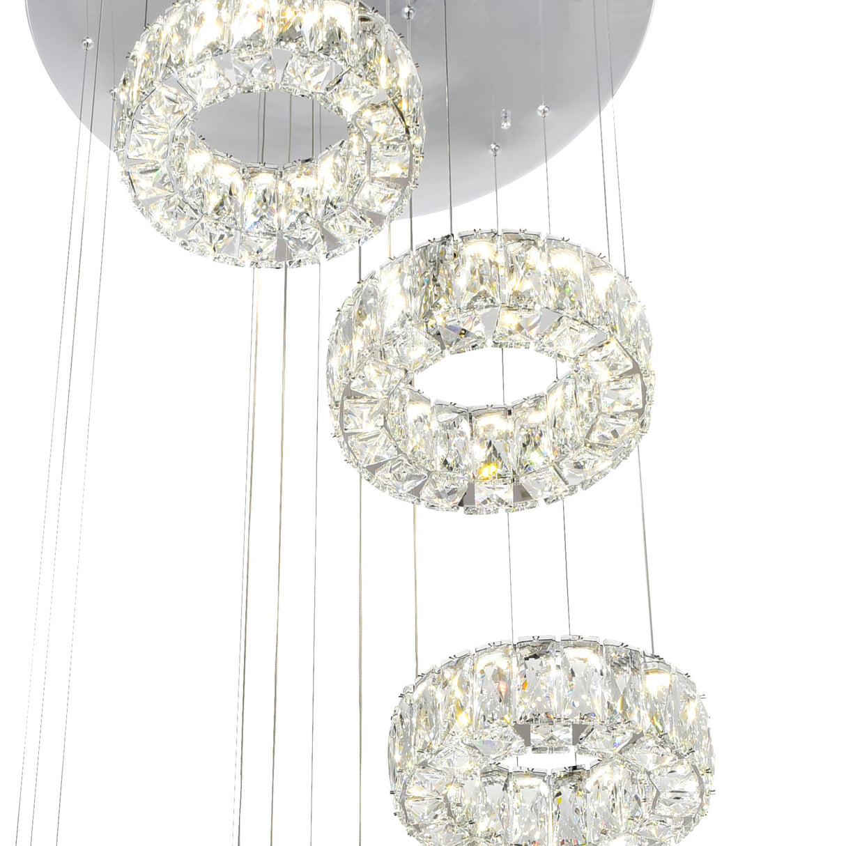 Madeline Integrated LED 6 Ring Chrome Chandelier