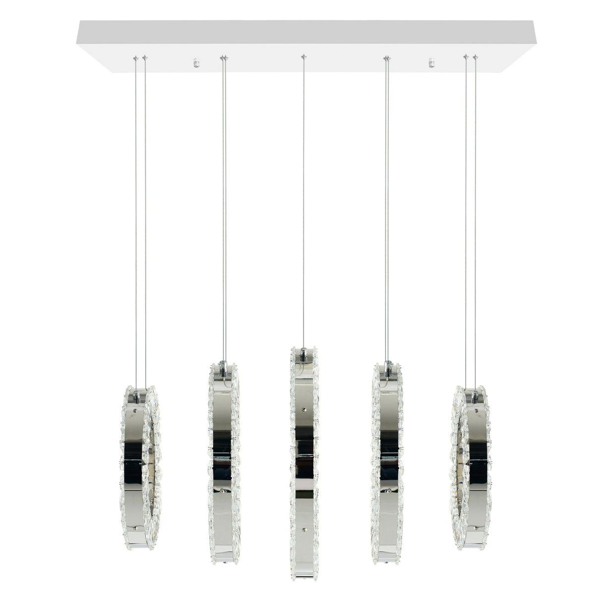 Celina Integrated LED 26in 5 Ring Chrome Chandelier