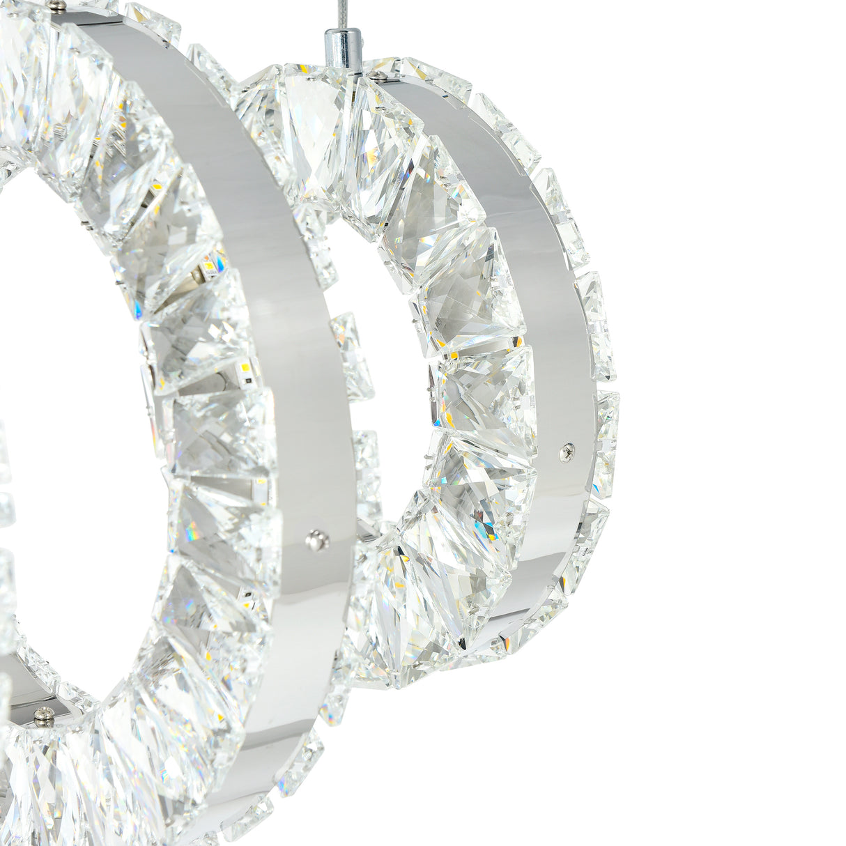 Celina Integrated LED 26in 5 Ring Chrome Chandelier