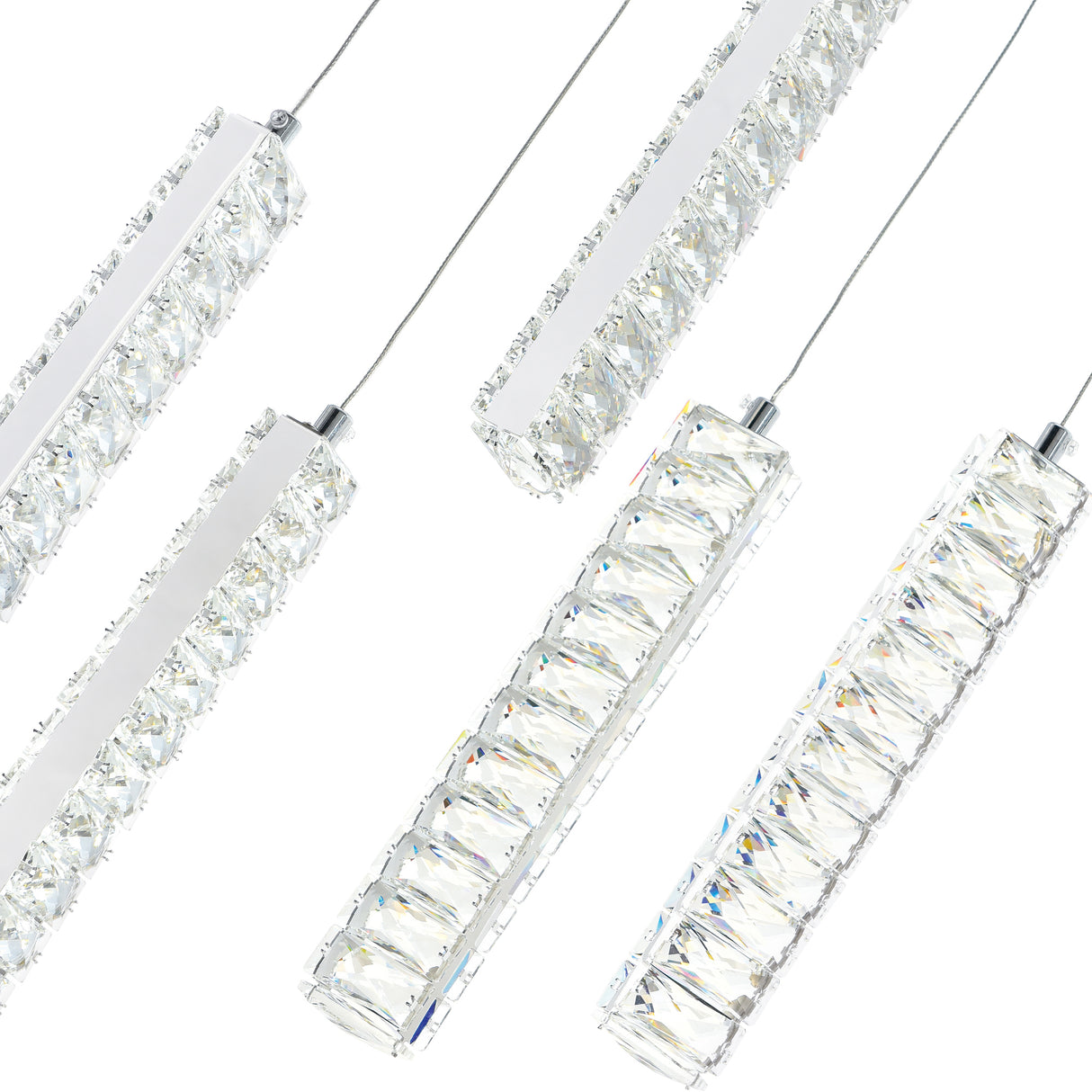 Celina Integrated LED 32in 9 Pendant Chrome Chandelier